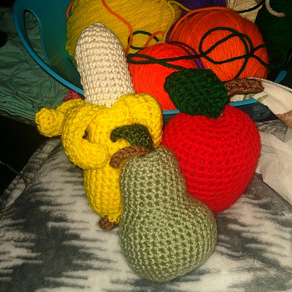 Handcrafted Three Crochet Fruits